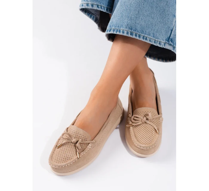 Výborné  mokasíny hnědé dámské bez podpatku