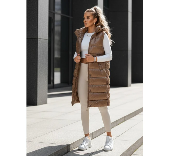 dámská prošívaná vesta v barvě camel Dstreet model 21970173 - FashionStreet