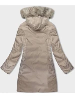 Černobéžová oboustranná dámská zimní bunda s kapucí model 21246405 - S'WEST