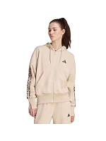 Dámská mikina  Essentials Animal Print 3Stripes FullZip béžová, model 22382851 - ADIDAS