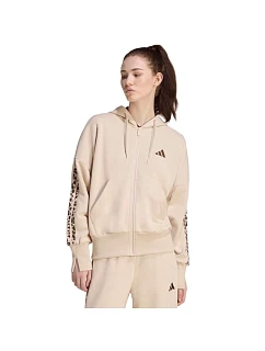 Dámská mikina  Essentials Animal Print 3Stripes FullZip béžová, model 22382851 - ADIDAS