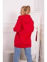Zateplená bunda do pasu červené barvy