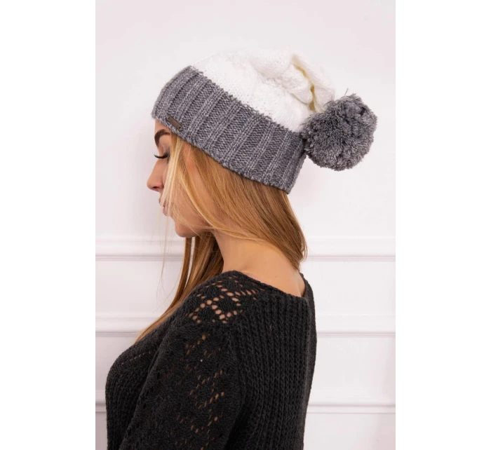 Paris fleecová čepice K212 bílá+šedá