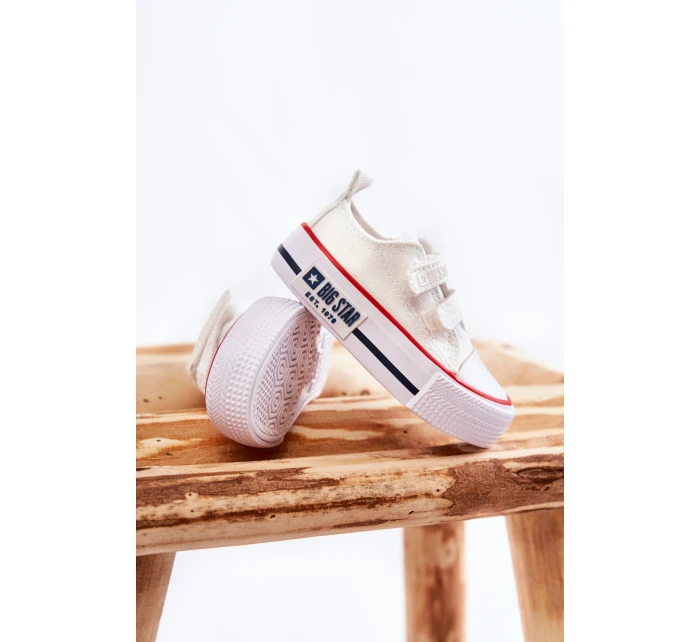 Dětské látkové tenisky se suchým zipem BIG STAR model 21594950 Bílá - Big Star Shoes Dětské látkové tenisky se suchým zipem BIG STAR model 21594950 Bílá - Big Star Shoes