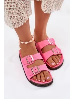Dámské Pantofle S Přezkami Neonově Růžové Oliena Dámské Pantofle S Přezkami Neonově Růžové Oliena