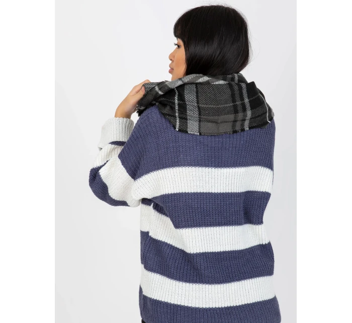 Tunelová šála AT KM 1402.20 Černo-bílá - FPrice Tunelová šála AT KM 1402.20 Černo-bílá - FPrice