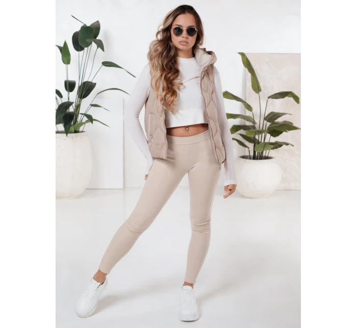 Dámské legíny béžové FashionStreet kalhoty UY2724