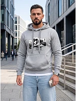 Pánská mikina s kapucí a potiskem TOKYO, světle šedá, FashionStreet NX5146BX Pánská mikina s kapucí a potiskem TOKYO, světle šedá, FashionStreet NX5146BX