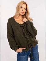 Volný dámský kardigan v khaki barvě model 20840824 - Factory Price