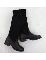 Dámské kožené boty na klínku zateplené černé Rieker 9551