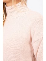 Poloviční svetr s rolákem tmavě pudrově růžový