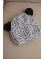 Dámská zimní čepice z vlny s bambulí K433 světle šedá Dámská zimní čepice z vlny s bambulí K433 světle šedá