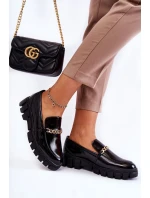 Lakované boty s řetízkem Černe model 21600732 - SERGIO LEONE