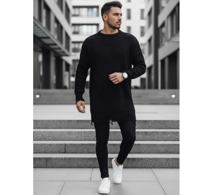 Pánský černý svetr FashionStreet WX1962