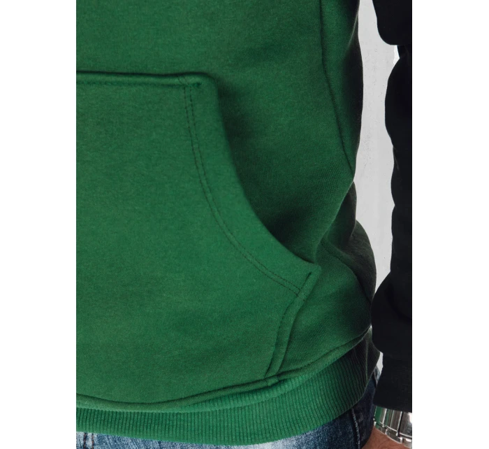 Pánská základní mikina s kapucí zelená FashionStreet BX5895 Pánská základní mikina s kapucí zelená FashionStreet BX5895