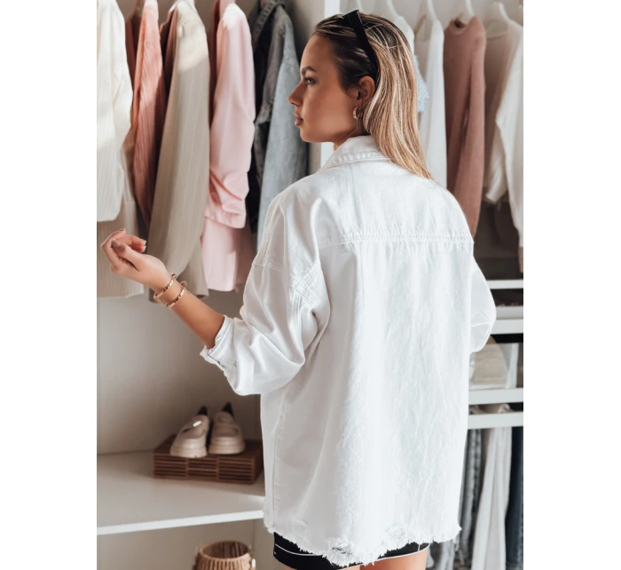 Dámská oversize džínová bunda bílá Dstreet model 21988196 - FashionStreet