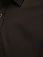 Pánská elegantní hladká tmavě hnědá košile REGULAR FIT FashionStreet DX2685