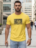 Pánské bavlněné tričko s potiskem žluté FashionStreet NX5014R