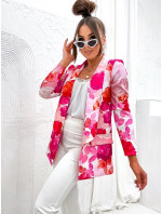 Růžovo-bílé dámské sako s podšívkou (8258)