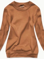 Dámská tepláková mikina v barvě toffi se stahovacími lemy (W01-157)