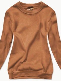 Dámská tepláková mikina v barvě toffi se stahovacími lemy (W01-157)