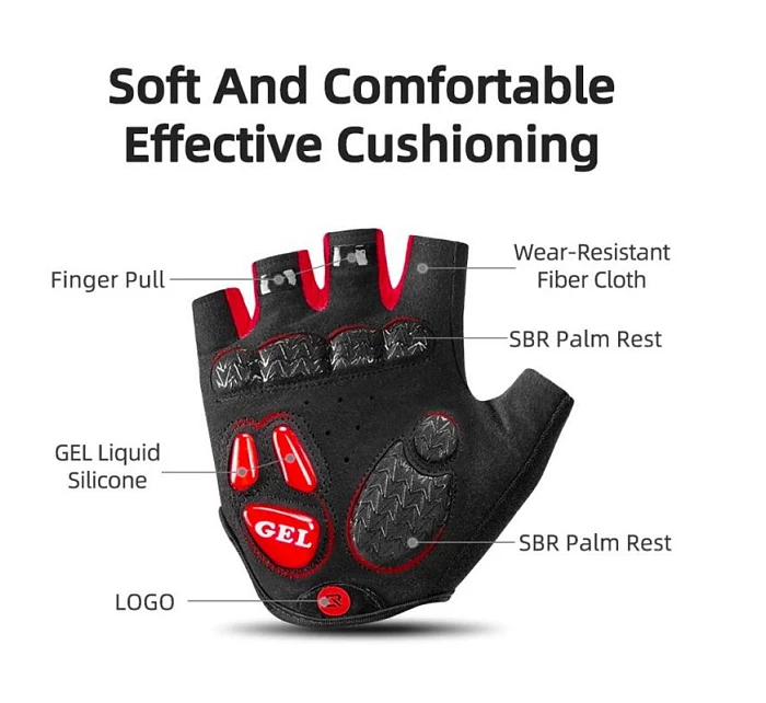 Cyklistické rukavice  XXL s  černočervené model 22083451 - Rockbros