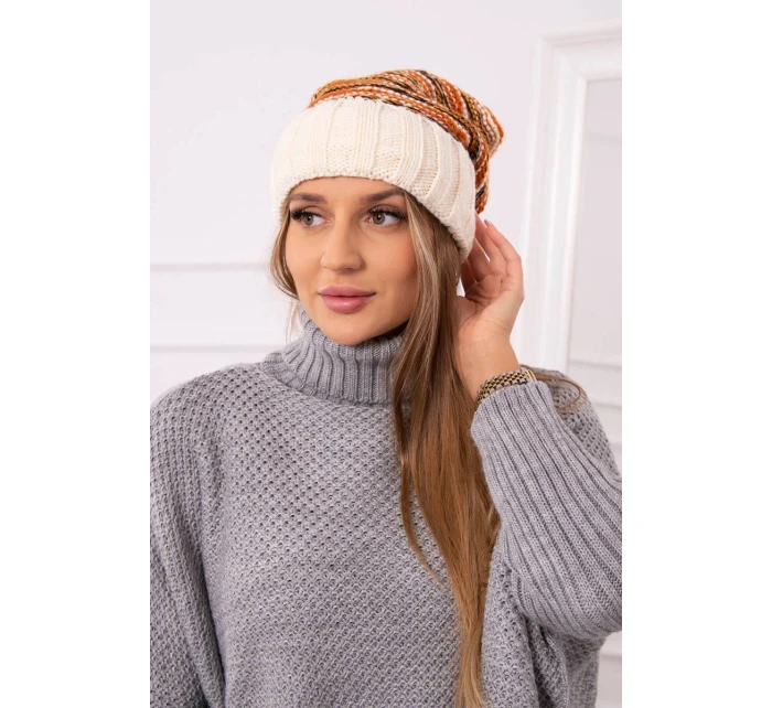 Dámská čepice Feba K330 ecru+red Dámská čepice Feba K330 ecru+red