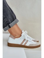 model 21684277 Kožené Nízké Sneakersy Dámské Béžové - Zazoo