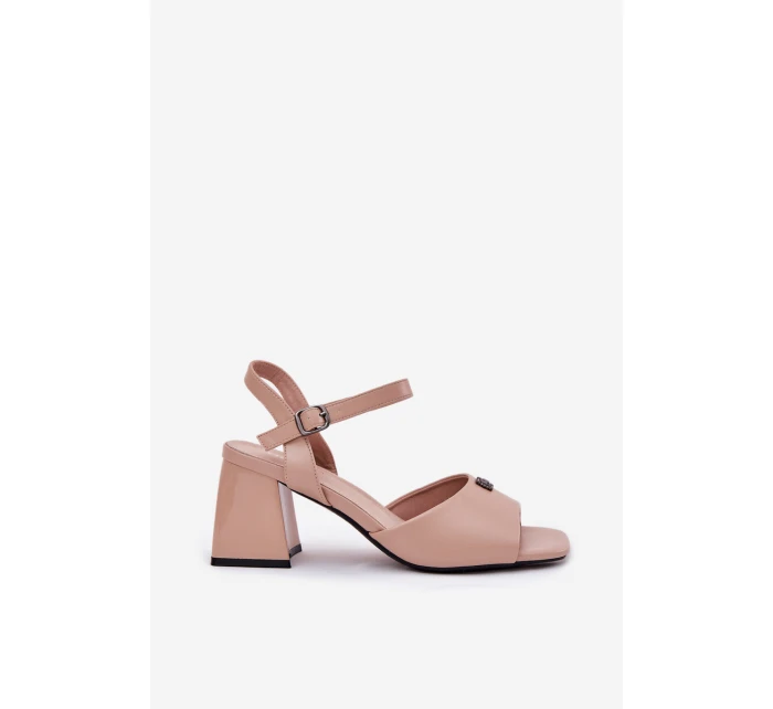 Dámské Sandály Na Podpatku model 21695078 Béžové - VINCEZA