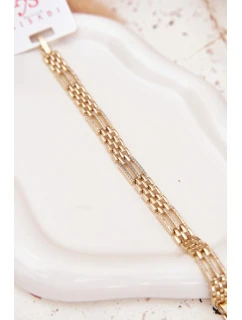 Dámský náramek ze chirurgické oceli s křišťály zlatý