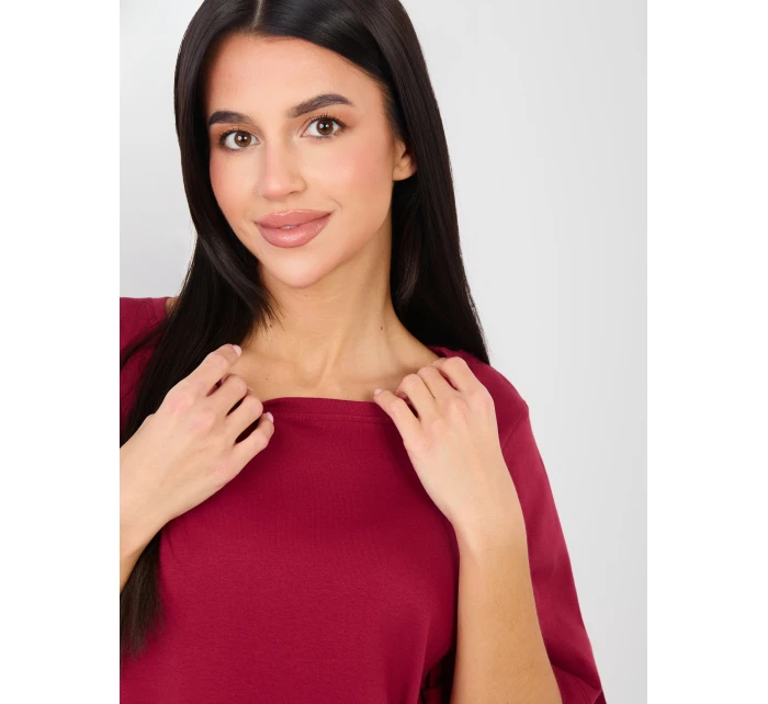 T shirt RV TS model 21888959 bordowy - FPrice T shirt RV TS model 21888959 bordowy - FPrice