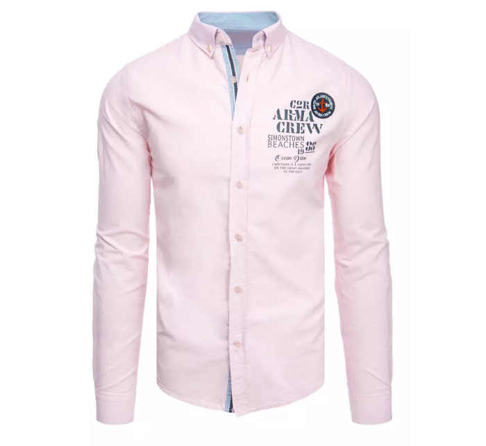 Růžová pánská košile Dstreet DX2299
