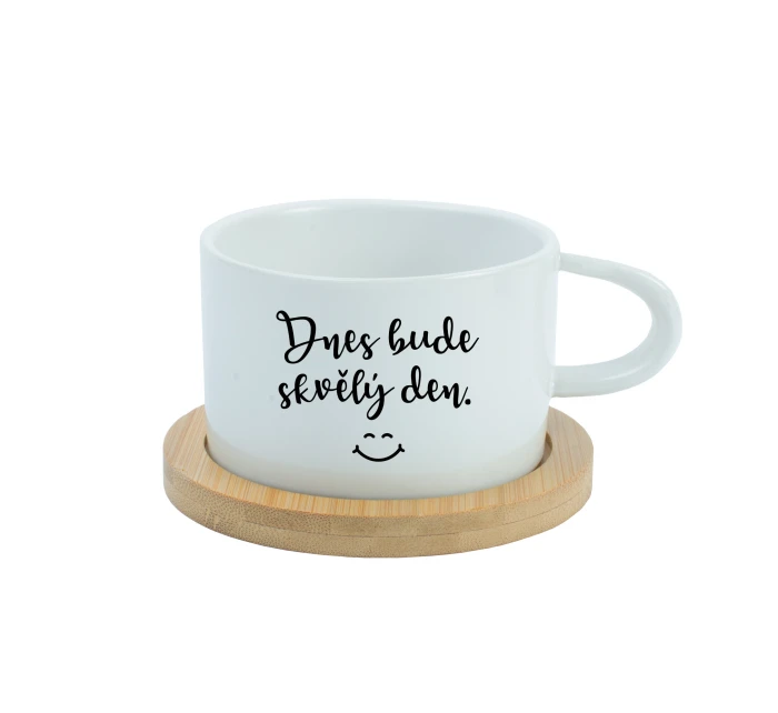 DNES BUDE SKVĚLÝ DEN - bílý hrníček makronka 200 ml DNES BUDE SKVĚLÝ DEN - bílý hrníček makronka 200 ml