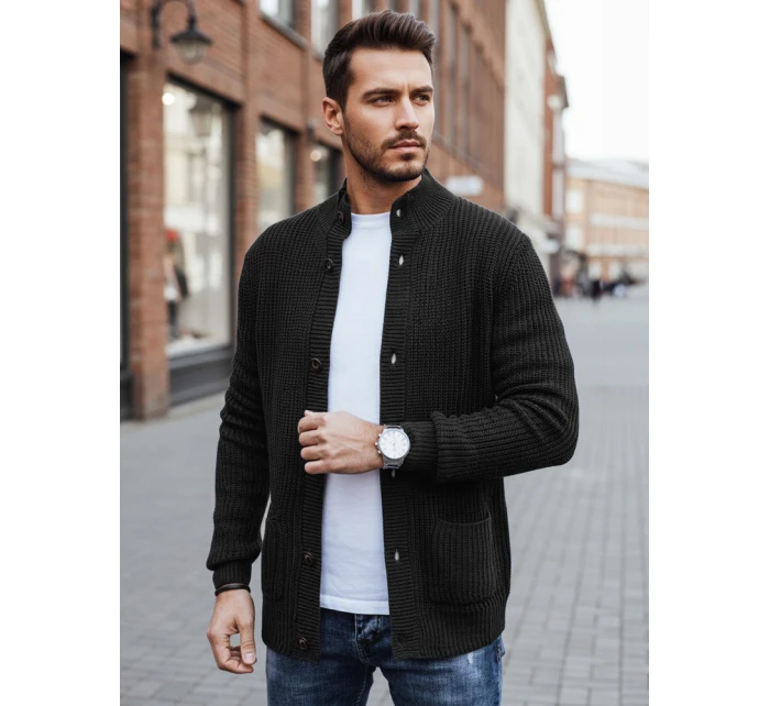 Pánský svetr černá FashionStreet WX2347 Pánský svetr černá FashionStreet WX2347