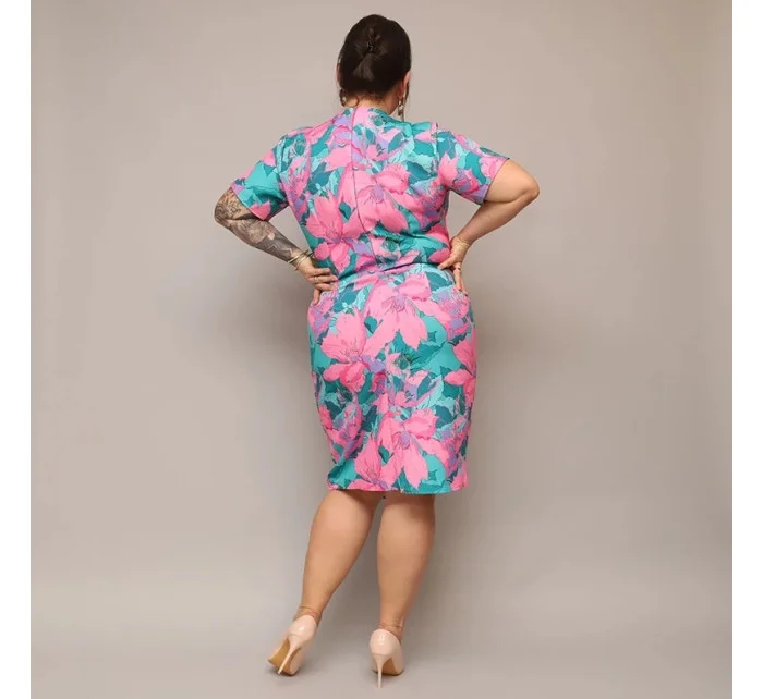 dámské  květované šaty v délce ke kolenům model 20070190 - Moon