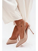 Lakované Lodičky Sandály Z Kůže Béžové model 22122736 - Boto