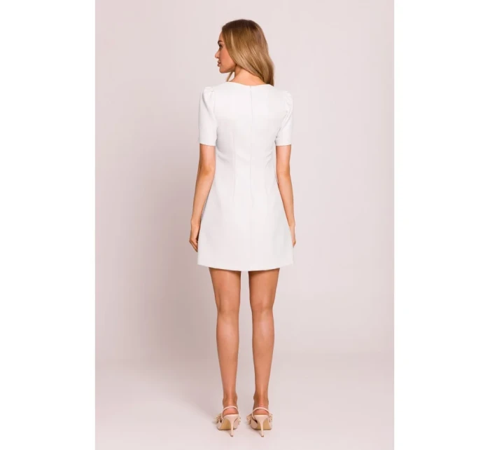 M855 Mini šaty áčkového střihu - krémové