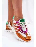 Dámské kožené polobotky sneakers Artiker – multikolor