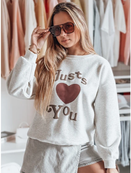 Dámská oversize mikina s potiskem LOVE šedá Dstreet model 21988185 - FashionStreet Dámská oversize mikina s potiskem LOVE šedá Dstreet model 21988185 - FashionStreet