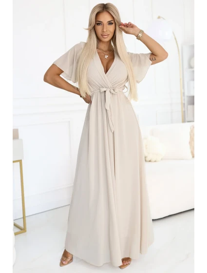 Dlouhé šaty se výstřihem a kosticemi BEACH model 21108179 - numoco basic