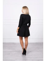 Šaty s flitrovou kapsou černé Šaty s flitrovou kapsou černé