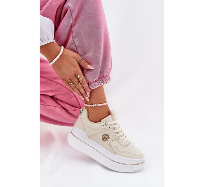 Dámské Sportovní Boty Na Platformě Béžové model 21687804 - Boto Dámské Sportovní Boty Na Platformě Béžové model 21687804 - Boto