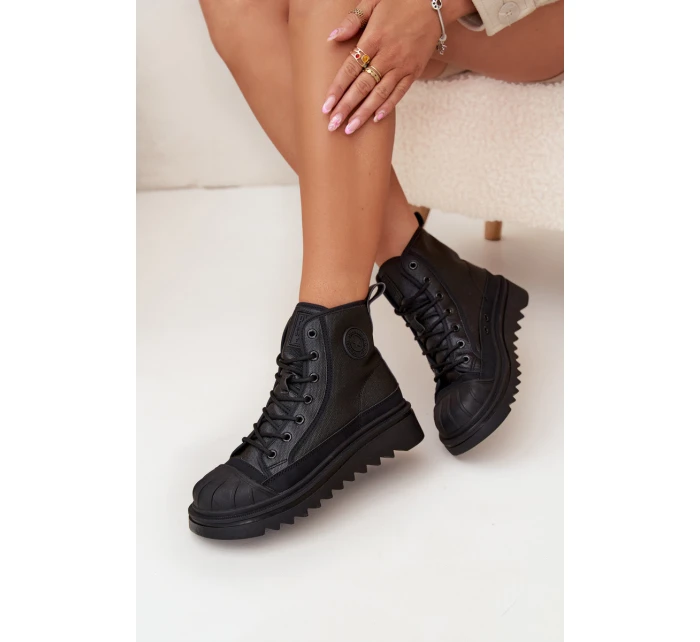 Vysoké Dámské Tenisky Zateplené Big Star OO274A355 Černé Vysoké Dámské Tenisky Zateplené Big Star OO274A355 Černé