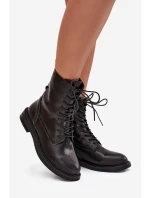 Kožené Zateplené Dámské Kotníkové Workery Big Star model 21708648 Černé - Big Star Shoes