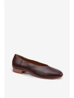 Dámské baleríny z eko kůže na plochém podpatku hnědé model 21710660 - Boto Dámské baleríny z eko kůže na plochém podpatku hnědé model 21710660 - Boto