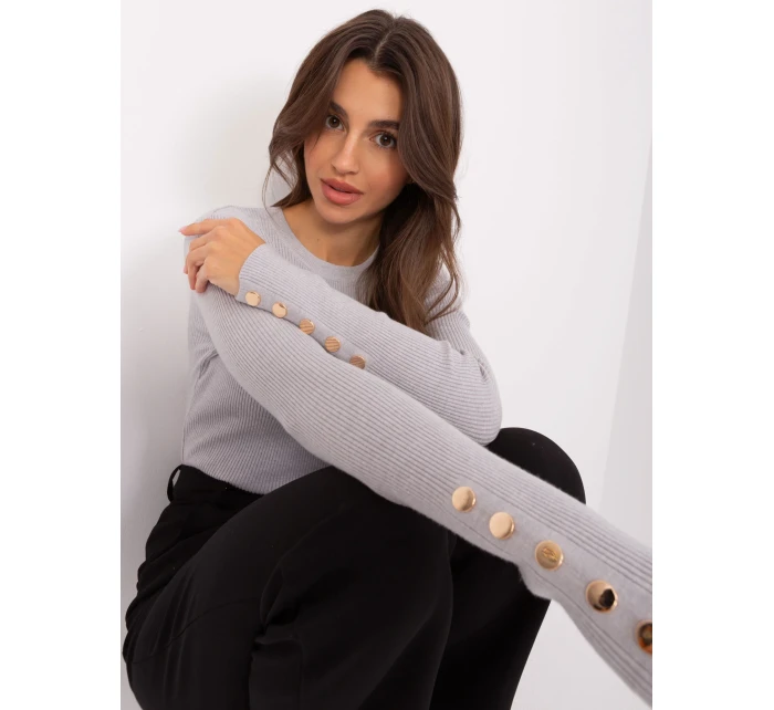 Sweter PM SW model 18917520 szary - FPrice Sweter PM SW model 18917520 szary - FPrice