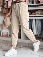 Dámské kalhoty chinos s páskem RELCIX lUY2585 béžové - FashionStreet