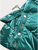 Dámská krátká metalická zimní bunda s kapucí zelená (omdl-022) Dámská krátká metalická zimní bunda s kapucí zelená (omdl-022)