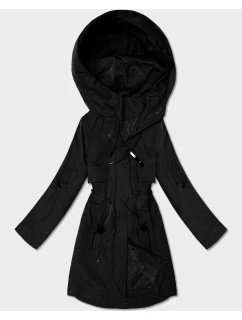 Prosta kurtka damska z podwijanymi rękawami Goodlookin czarna (B8556-1)
