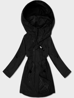 Prosta kurtka damska z podwijanymi rękawami Goodlookin czarna (B8556-1)